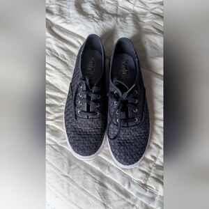 Keds Navy Textured Canvas Lace-Up Sneakers